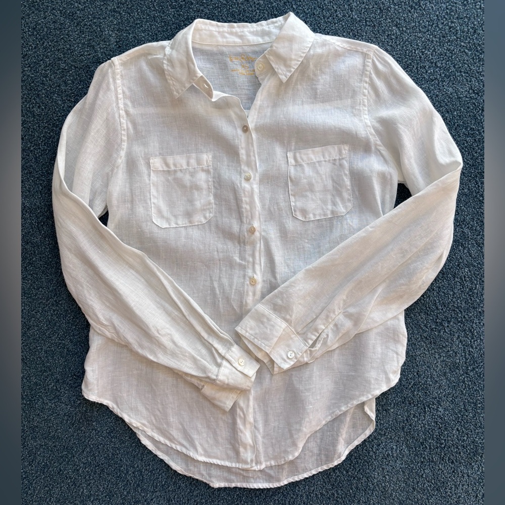 Lily Pulitzer Long Sleeve Linen Top